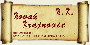 Novak Krajnović vizit kartica